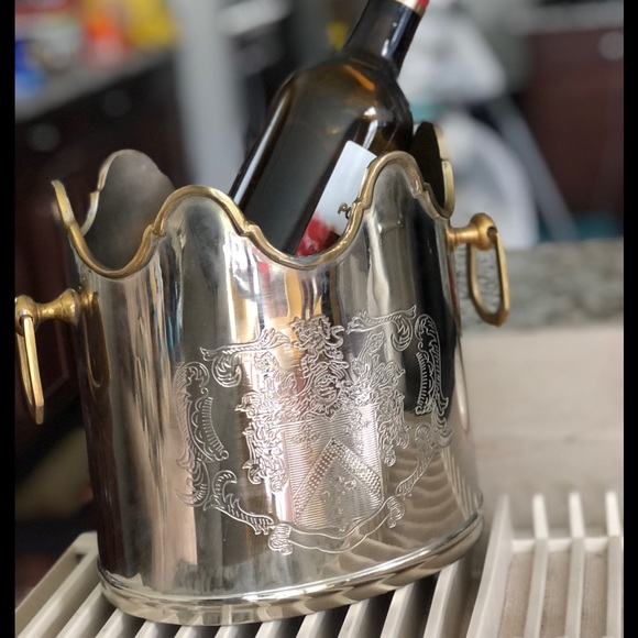 Vintage Solid Brass Wine Ice Bucket - Picture 2 of 15